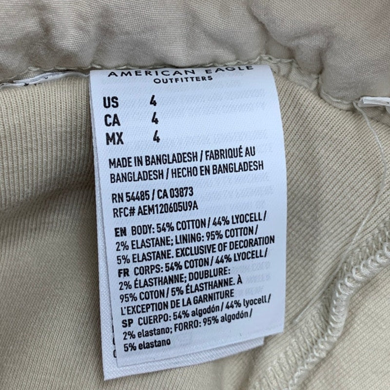 New American Eagle Womens Size 4 Light Khaki Tan Stretch Cotton Bubble Skort