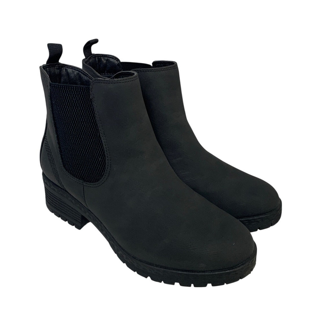 Mysoft Womens Size 7.5W Black 1.5" Heel Chelsea Ankle Boots Round Toe Shoes