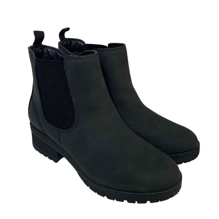 Mysoft Womens Size 7.5W Black 1.5" Heel Chelsea Ankle Boots Round Toe Shoes