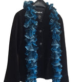 3 Blue Purple Green Infinity Silk Screen Print & Knit Warm Winter Scarves Lot