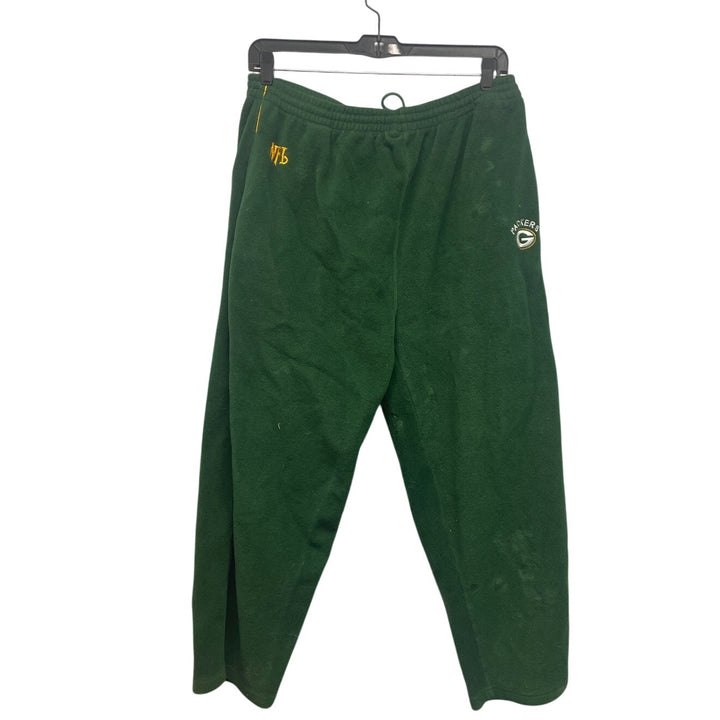 NFL Mens Large Green Bay Packers Side Stripe Drawstring Waist Pants w Pockets