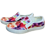Liz Claiborne Size 7 Waverly Floral Faux Leather Slip On Tennis Shoes Sneakers