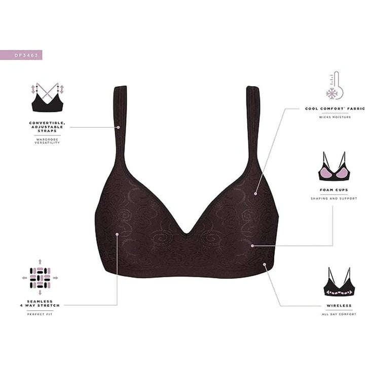 NWT New Bali Womens Size 38D White Cool Comfort Revolution Wire Free Bra