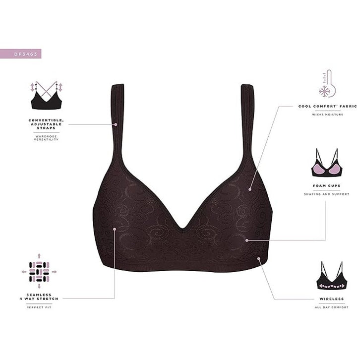 NWT New Bali Womens Size 38D White Cool Comfort Revolution Wire Free Bra