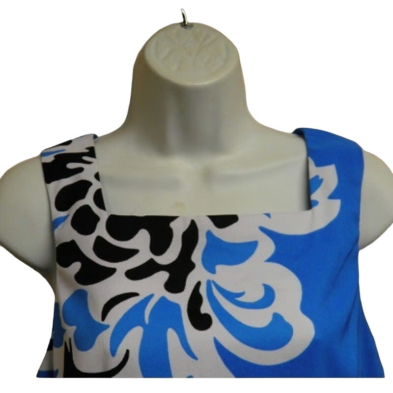 DressBarn Womens Size 6 Sleeveless Boat Neck Floral Polyester Blend Sheath Dress