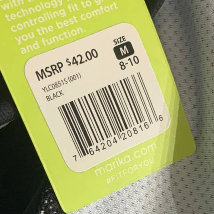 New Marika Sport Womens Medium Black Cropped Sports Athletic Pull On Leggings