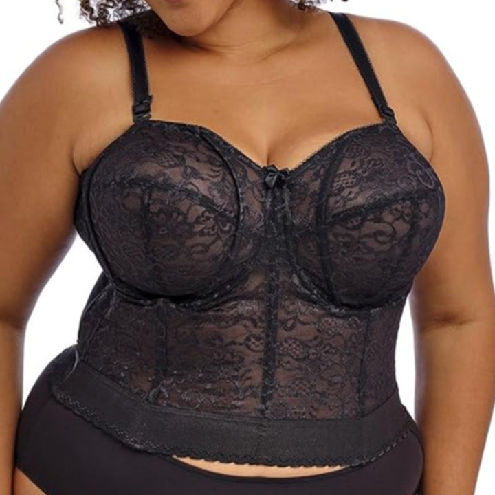 Goddess Womens Size 36C Lace Bustier Unlined Removeable Straps Boned Corset Bra