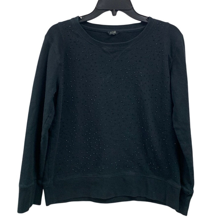 Buffalo by David Bitton Womens Large Black Long Sleeve Rhinestone Sweatshirt