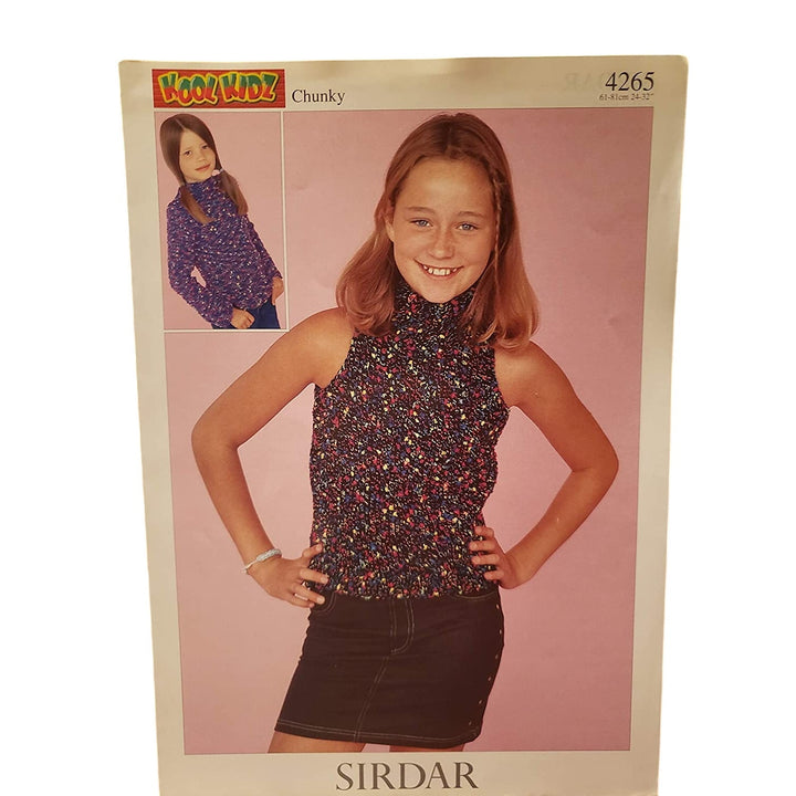 New Sirdar 4265 Kool Kidz Chunky Sleeveless Child Sweater Knitting Pattern