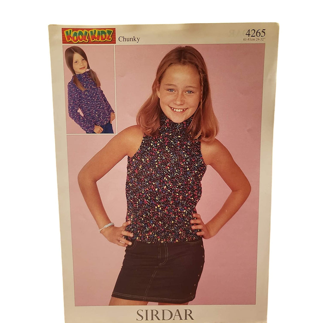 New 2000s Sirdar 4265 Kool Kidz Chunky Sleeveless Child Sweater Knitting Pattern