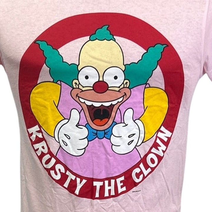 The Simpsons Mens Small Krusty The Clown 100% Cotton Pink Short Sleeve Tee Shirt