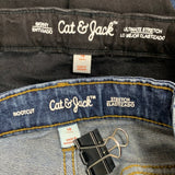 2 Cat & Jack Girls Size 10 Stretch Adjustable Waist Boot Cut Skinny Denim Jeans