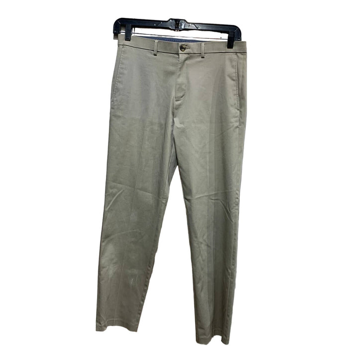 Haggar Mens 32 Straight Fit Premium No Iron PolyCotton Flat Front Khaki Pants
