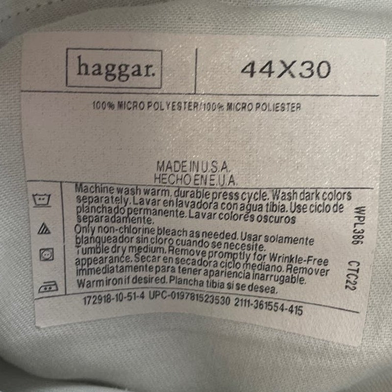 Haggar Collections Mens 44 X 30 Polyester Pleated Front Button Tab Career Pants