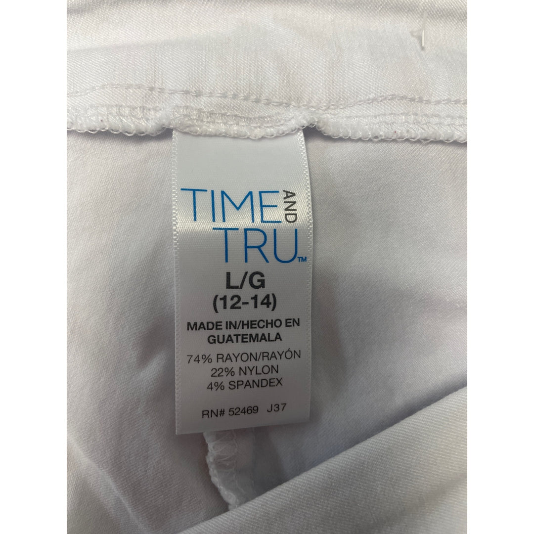 Simply Vera Time &amp; Tru Womens Large Cropped White Cotton Blend Capri Pants