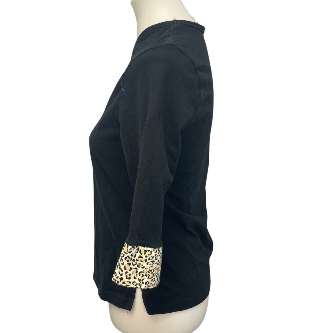 Pajama Gram Juniors Medium 100% Cotton Long Sleeve Cheetah Cuff Pajama Top