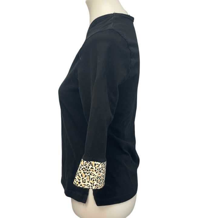 Pajama Gram Juniors Medium 100% Cotton Long Sleeve Cheetah Cuff Pajama Top
