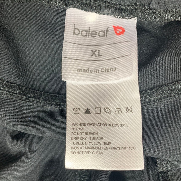 Baleaf Womens XL PolySpandex Adjustable Waist Black Sports Shorts W Pockets