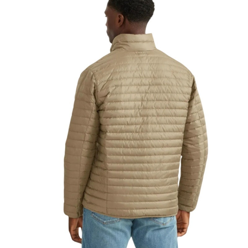 New Eddie Bauer Mens Microlight Dark Khaki 650FP Full Zip Down Jacket Coat