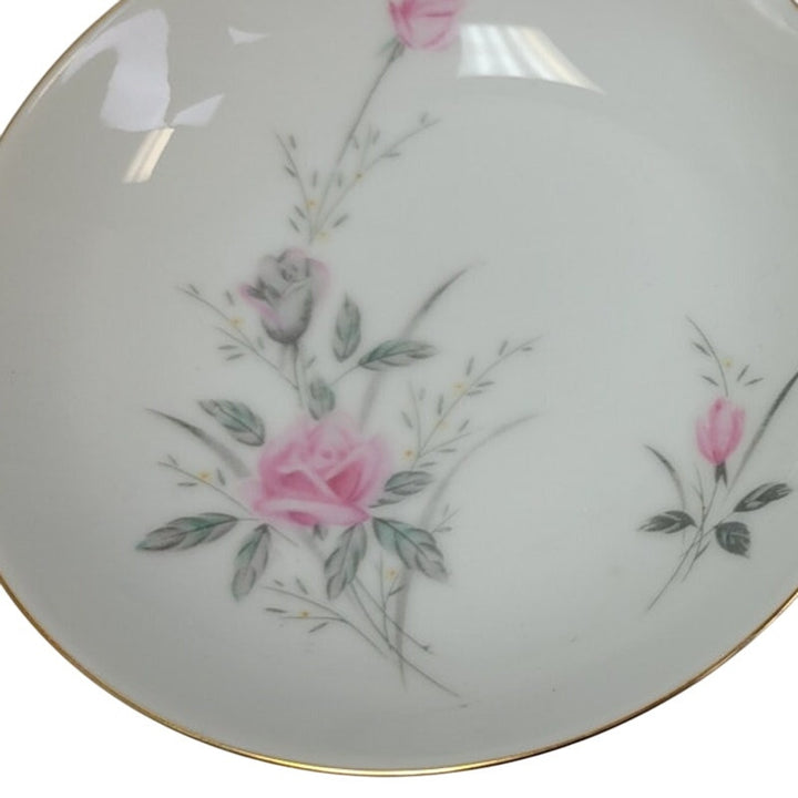 2 Vintage Golden Rose Flower Gold Rim Fine China Japan Small Appetizer Plates