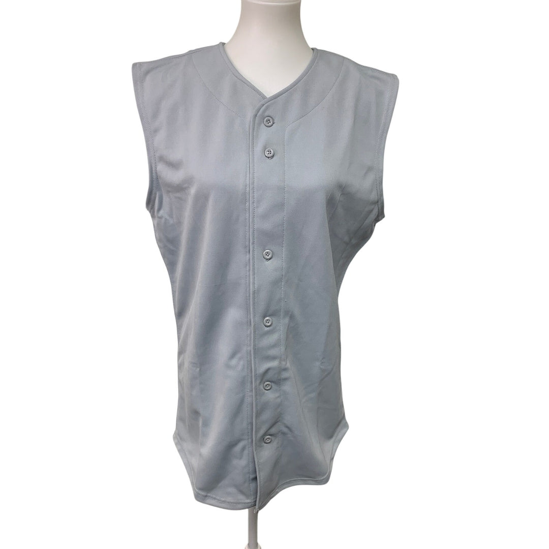 New Hand Printed Unisex Large Gray T-Ball Mom Era Sleeveless Baseball Shirt