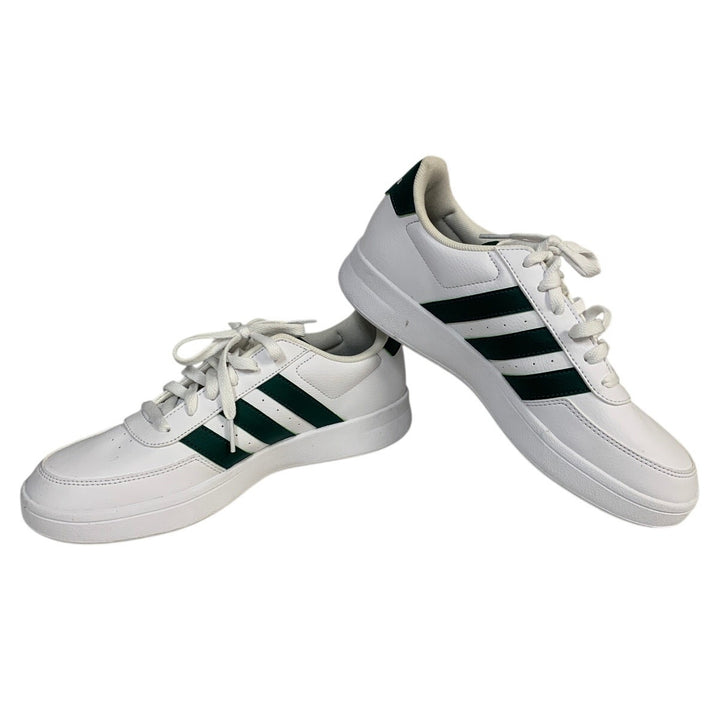 Adidas Mens Size 8 White Green Sneakers Lace Up Low Top Breaknet 2.0 Shoes