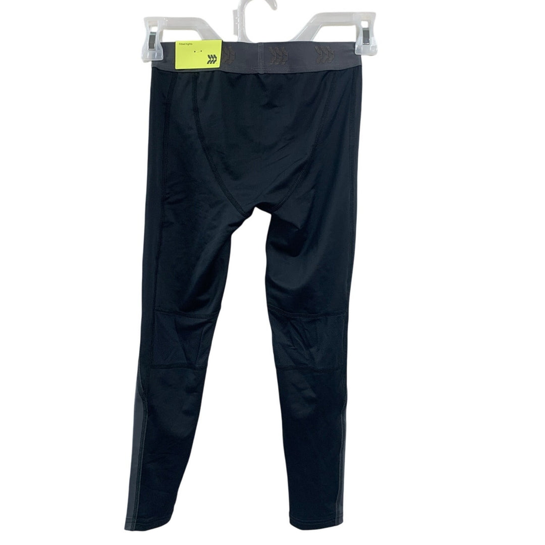 New All In Motion Boys Small (6/7) Black Moisture Wicking Fitted Athletic Tights
