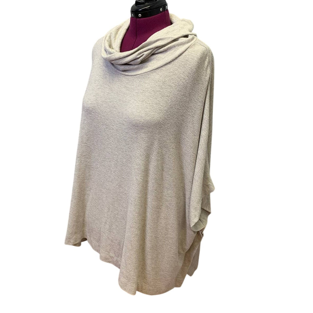 Terra &amp; Sky 2X Cowl Neck Batwing Rayon Blend Closed Sides Throw It On Poncho