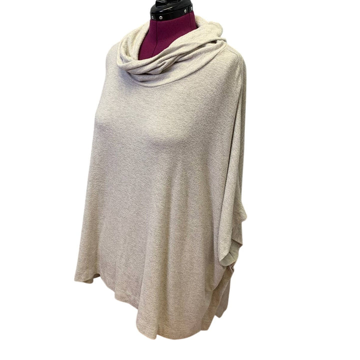 Terra &amp; Sky 2X Cowl Neck Batwing Rayon Blend Closed Sides Throw It On Poncho