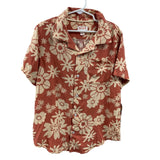 2 New Cat & Jack Boys Medium (8) Short Sleeve Floral Melon Button Up Shirts