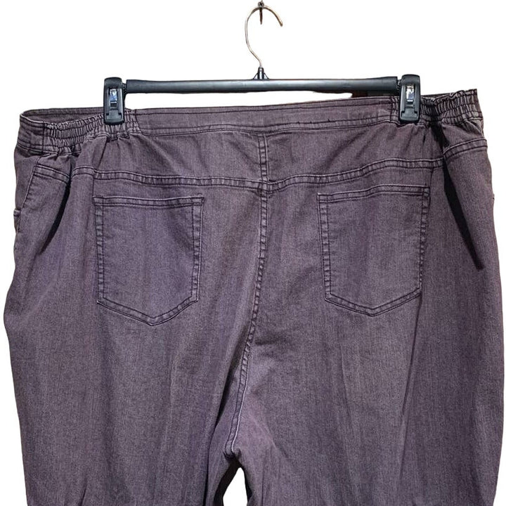 Liz &amp; Me Plus Size 32W Faded Purple Denim Cotton Stretch Capri Pants w Pockets