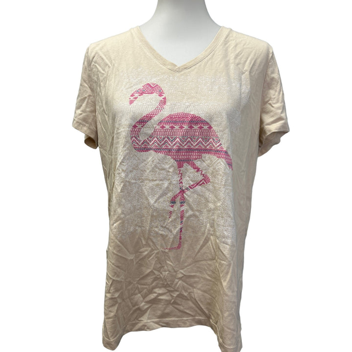 2 Mossimo Womens XL Short Sleeve Cotton Blend Flamingo Tee Shirt &amp; Tank Top