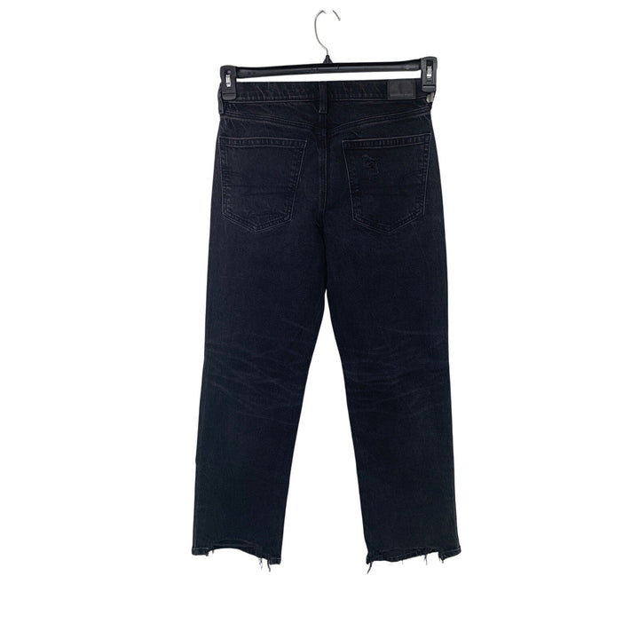 New American Eagle Womens Size 4 Black Cotton Blend Distressed Denim Jeans