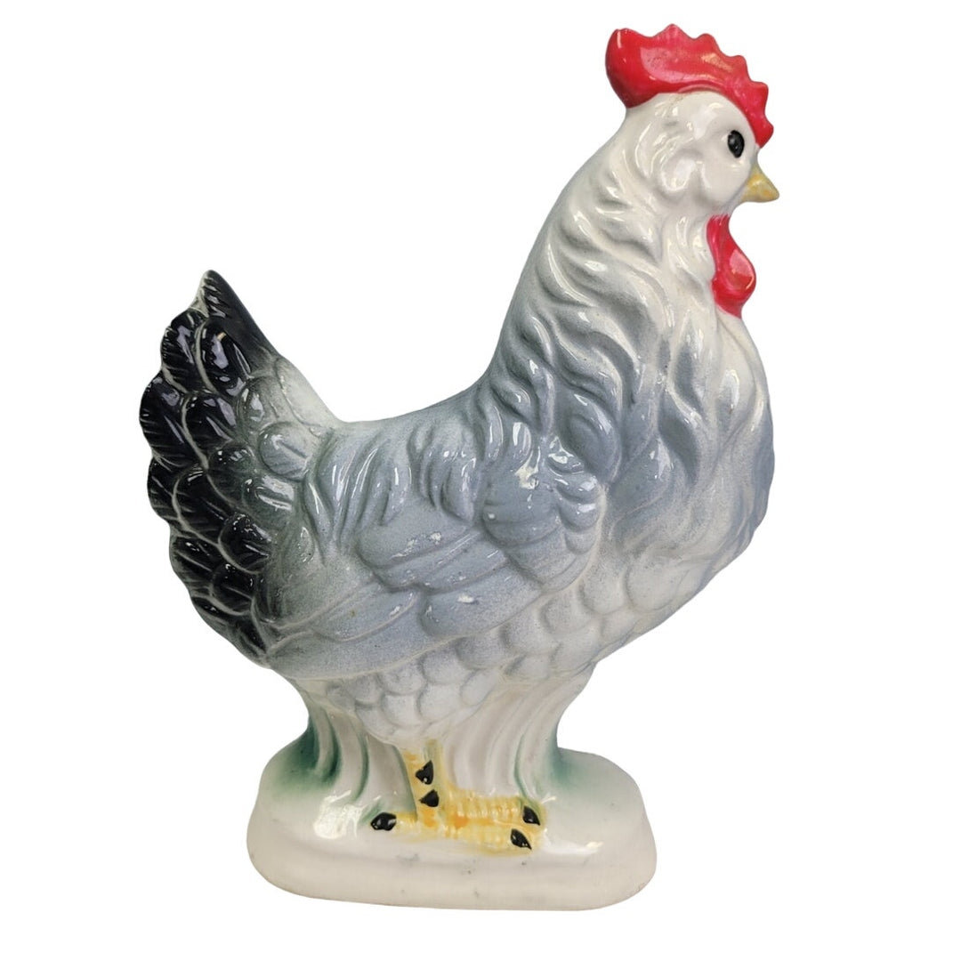 Vintage Collectible Ceramic 7.5" Tall Chicken Hen Animal Bird Figurine