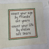 3 Handmade Vintage Counted Cross Stitch Heart Home Friends Ready to Frame Art