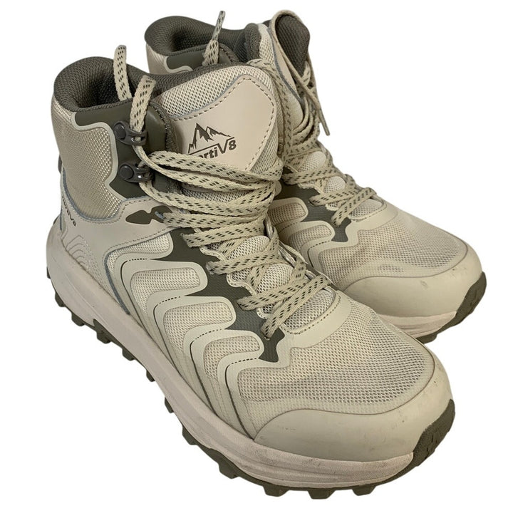 Nortiv 8 Womens Size 9 Khaki Tan Hiking Boots Waterproof Slip Resistant Shoes