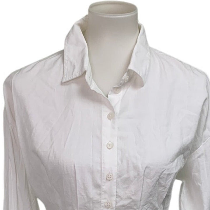 New American Eagle Womens Medium Long Sleeve Cropped Collared Button Up Shirt