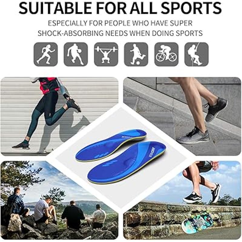 New Stsvzorr Mens Size 7 Blue High Arch Support Metatarsal Pad Shoe Inserts