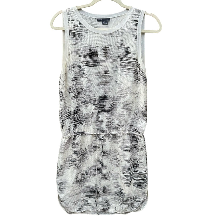 Vince Womens Medium Sleeveless Silk Crew Neck Drawstring Waist Sheath Dress
