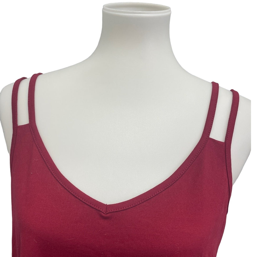 Shein Curve Womens 1X Double Strap Flowy Deep V Sleeveless Tank Top Blouse