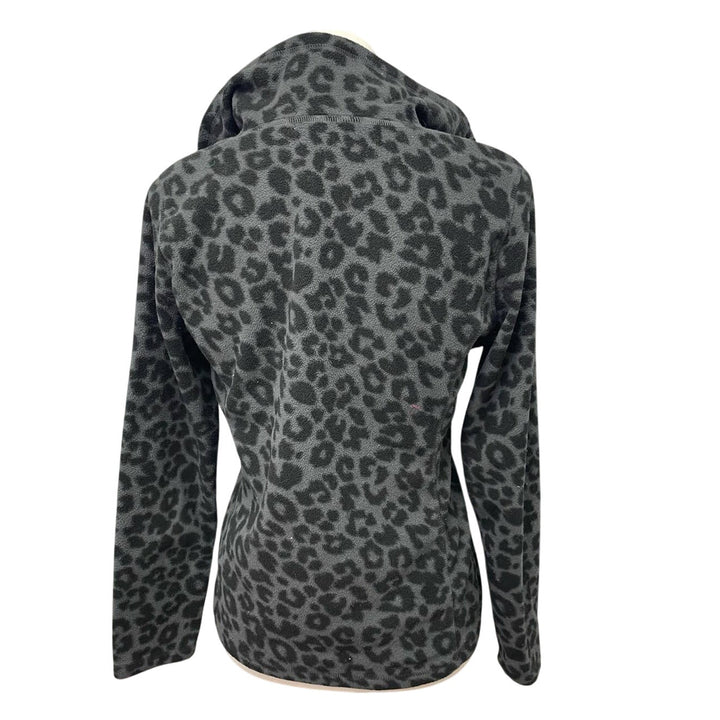 Old Navy Womens Medium Long Sleeve Leopard Spot 1/4 Zip Fleece Pullover Sweater