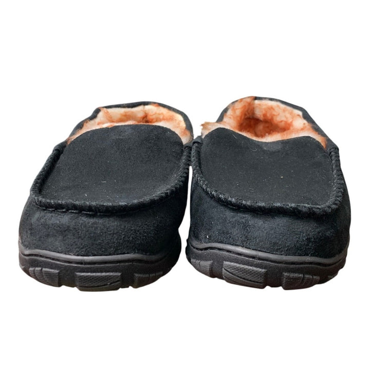Vonair Mens 13 Black Faux Suede Moccasin Slipper Indoor Outdoor Slip On Shoes