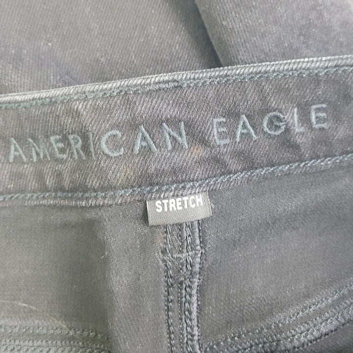 New American Eagle Womens Size 2 Short Stretch Black Denim Jeans