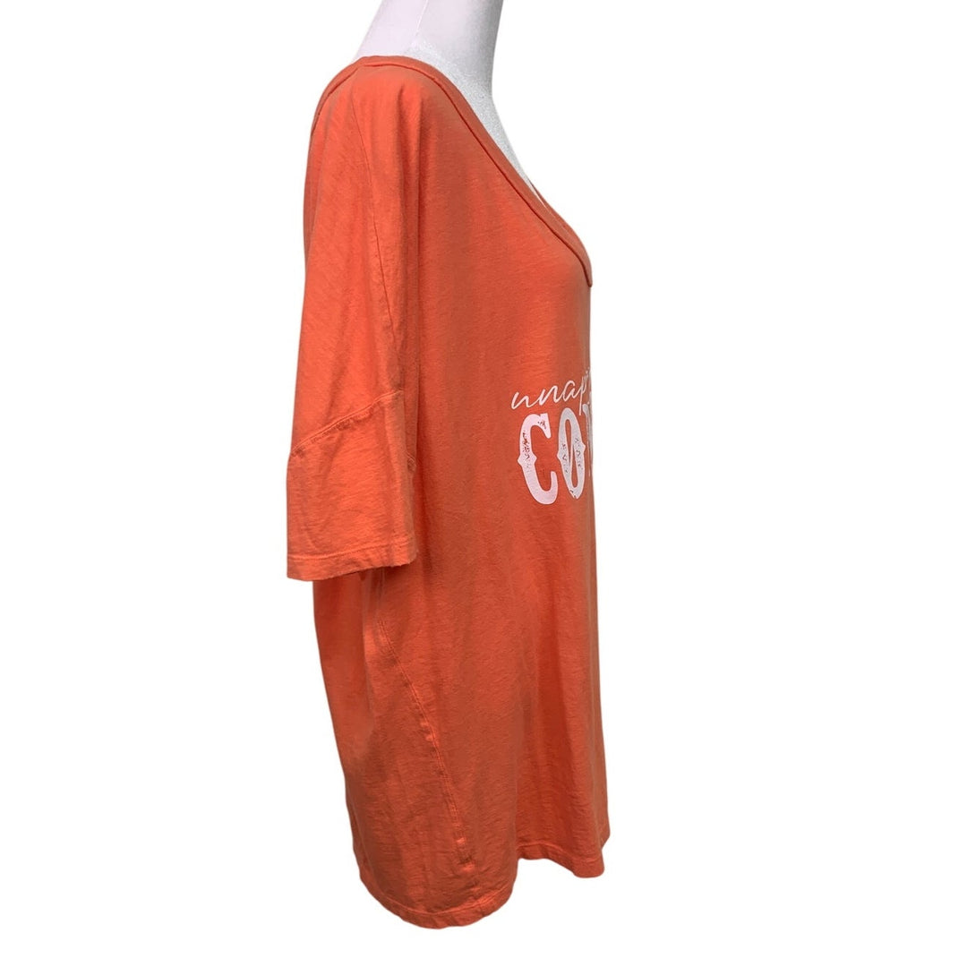 New Upcycled Hand Printed Womens Large Unapologetically Country Tee Shirt