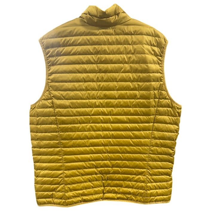 New Eddie Bauer Mens Medium Gold Yellow Microlight 650FP Down Zip Up Puffer Vest