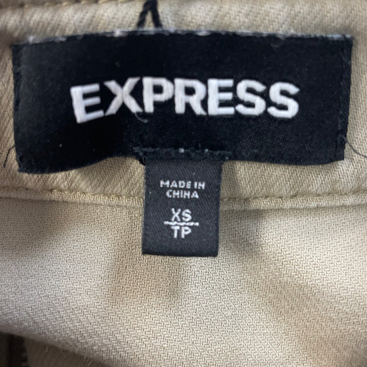 Express Womens XS Full Zip Long Sleeve Cotton Blend Moto Style Jacket w Pockets
