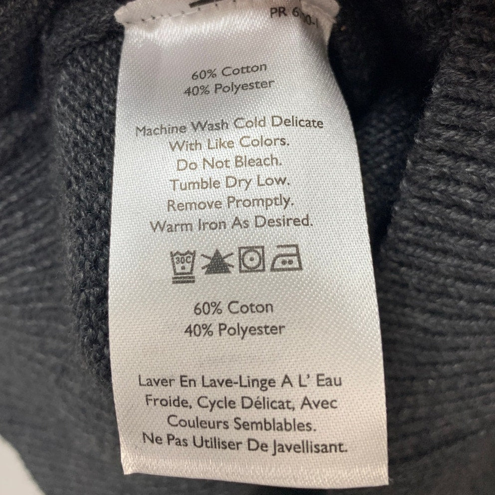 New Eddie Bauer Womens Small Heathered Charcoal Gray Signature V Neck Sweater