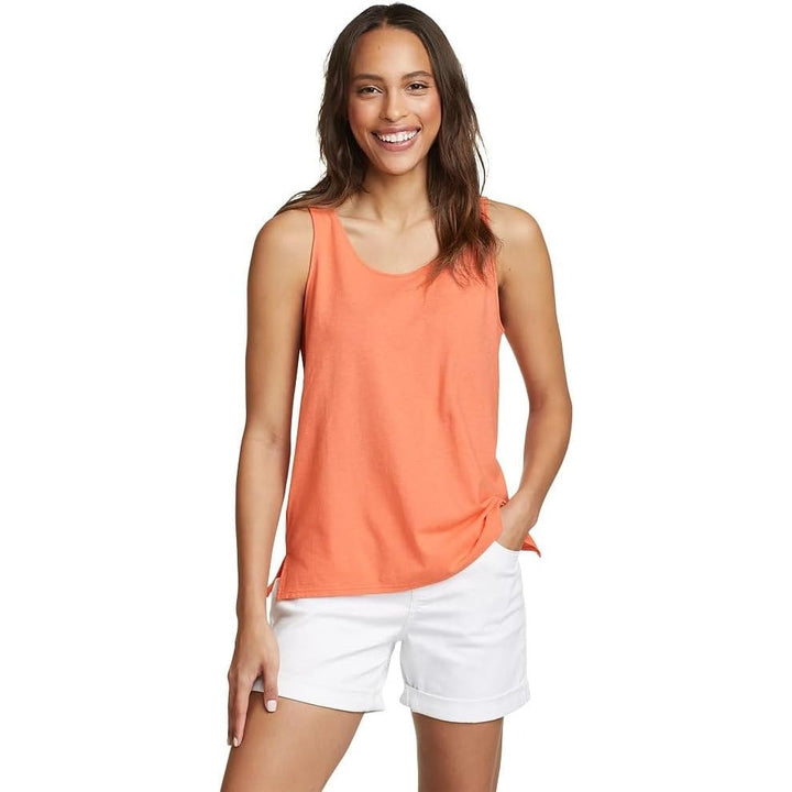 New Eddie Bauer Womens Dusty Coral Orange Hemplify Swing Hemp Blend Tank Top