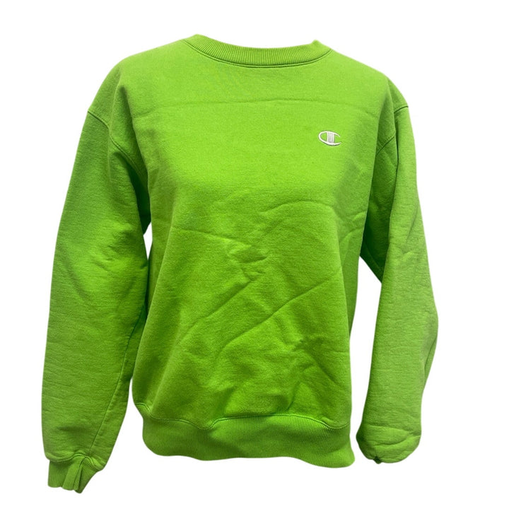 Champion Eco Mens Medium Neon Green Long Sleeve PolyCotton Crew Neck Sweatshirt