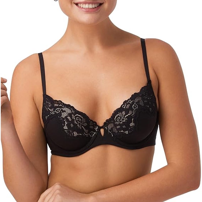 New Maidenform Womens 36C Black Lace Your Lift Convertible Strap Underwire Bra